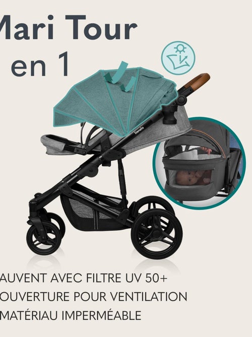 Poussette combinée 2en1 Lionelo Mari Tour - Grandes roues - Housse de pluie et plus - Kiabi Poussette combinée 2en1 Lionelo Mari Tour - Grandes roues - Housse de pluie et plus - Kiabi