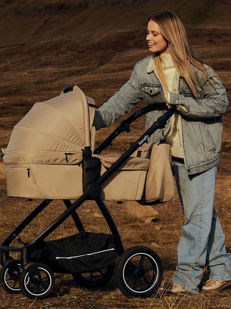 Poussette combinée 2en1 LIONELO Meril - Jusqu'à 22kg - Pack poussette, Nacelle, sac et accessoires Beige - Kiabi