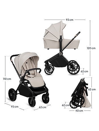 Poussette combinée 2en1 LIONELO Mika Plus - Pack poussette, Nacelle - Accessoires