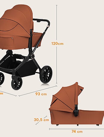 Poussette combinée 2en1 LIONELO Mika Plus - Pack poussette, Nacelle - Accessoires
