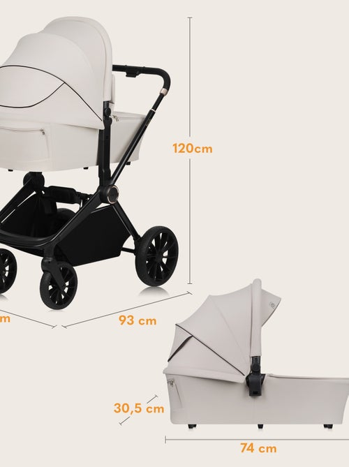 Poussette combinée 2en1 LIONELO Mika Plus - Pack poussette, Nacelle, sac et accessoires - Kiabi