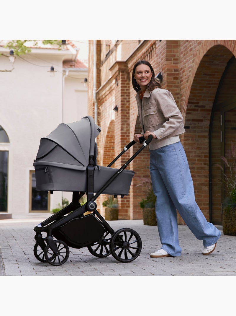Poussette combinée 2en1 LIONELO Mika Plus - Pack poussette, Nacelle, sac et accessoires Gris - Kiabi