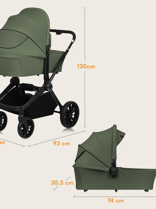 Poussette combinée 2en1 LIONELO Mika Plus - Pack poussette, Nacelle, sac et accessoires - Kiabi