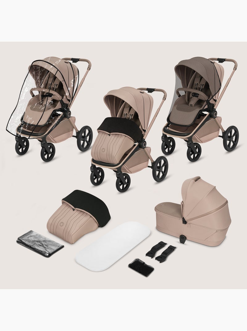 Poussette combinée duo 2en1 LIONELO Freya - Nacelle - Accessoires Beige - Kiabi