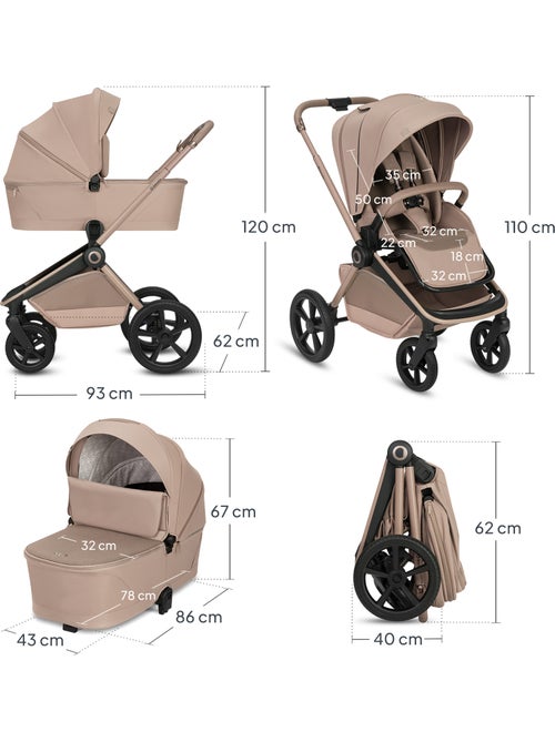 Poussette combinée duo 2en1 LIONELO Freya - Nacelle - Accessoires - Kiabi Poussette combinée duo 2en1 LIONELO Freya - Nacelle - Accessoires - Kiabi