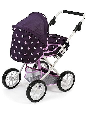 Poussette combinée Leni Étoiles Violet pour poupée