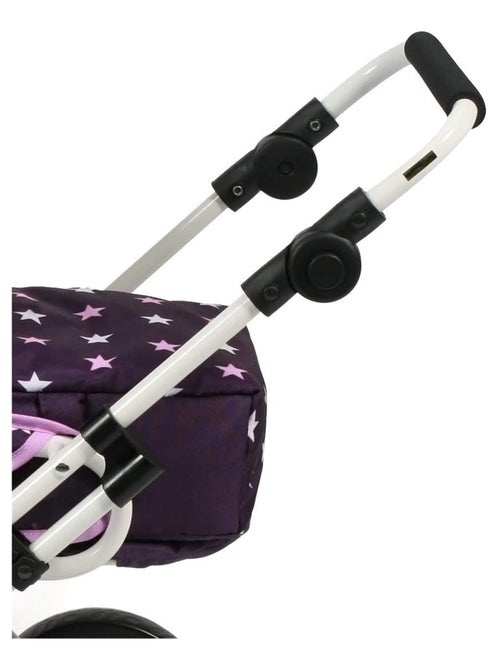Poussette combinée Leni Étoiles Violet pour poupée - Kiabi