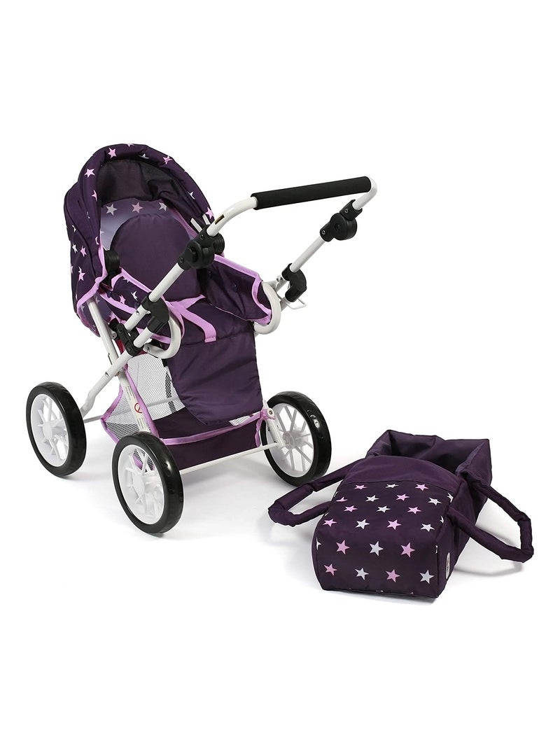 Poussette combinée Leni Étoiles Violet pour poupée Violet - Kiabi