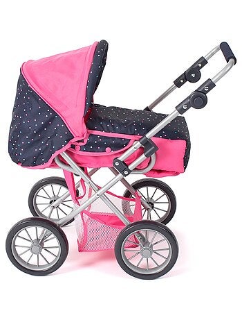 Poussette combinée Leni Rose bleu marine avec pois