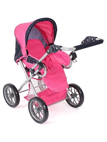 Poussette combinée Leni Rose bleu marine avec pois
