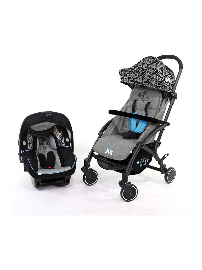 Poussette Combinée Lili 0/36m+ Siège Auto Beone Groupe 0+ (4 Étoiles Adac) Bleu - Kiabi