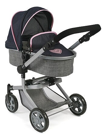 Poussette combinée Mika, gris - bleu foncé