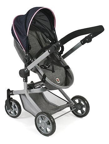 Poussette combinée Mika, gris - bleu foncé
