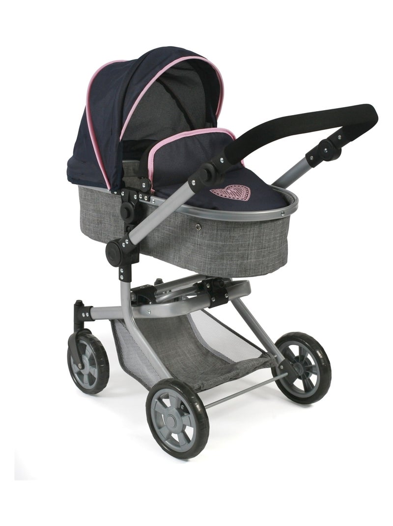 Poussette combinée Mika, gris - bleu foncé Bleu - Kiabi