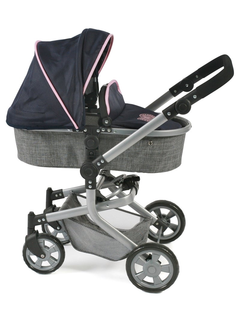Poussette combinée Mika, gris - bleu foncé Bleu - Kiabi