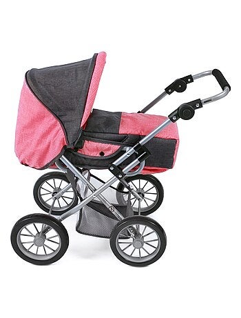 Poussette combinée pour poupée LENI, anthracite - rose