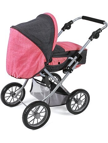 Poussette combinée pour poupée LENI, anthracite - rose