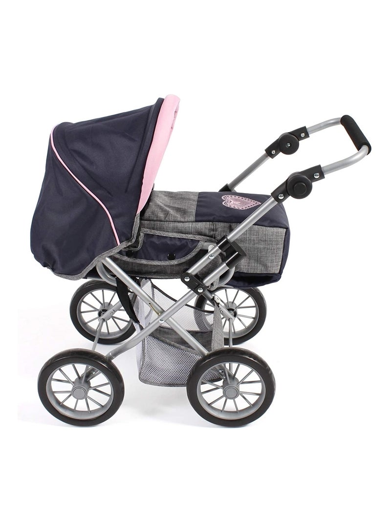 Poussette combinée pour poupée LENI, bleu marine - gris Multicolore - Kiabi