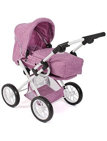 Poussette combinée pour poupée LENI Jean rose