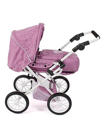 Poussette combinée pour poupée LENI Jean rose