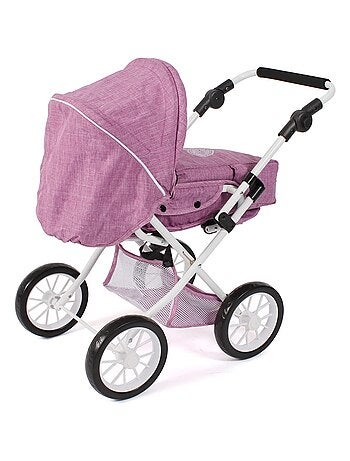Poussette combinée pour poupée LENI Jean rose
