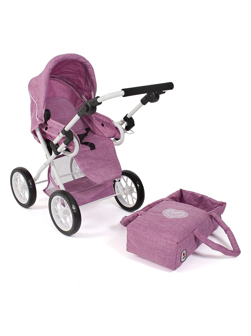 Poussette combinée pour poupée LENI Jean rose Rose - Kiabi