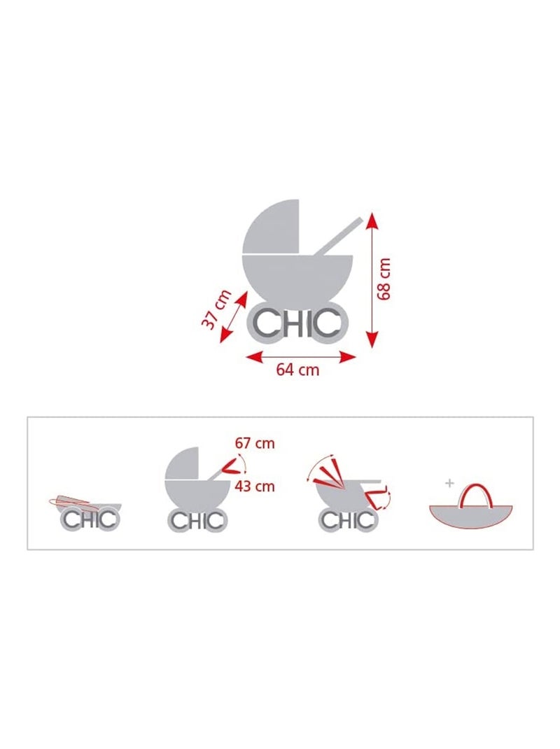 Poussette combinée pour poupée LENI Jean rose Rose - Kiabi