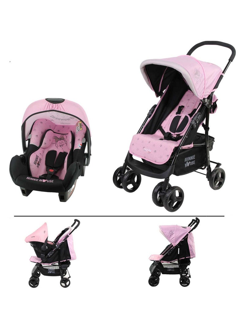 Poussette Combinée Texas De 6 À 36 Mois+ Siège Auto Beone Grp 0+ (0-13kg) - Minnie Noir - Kiabi