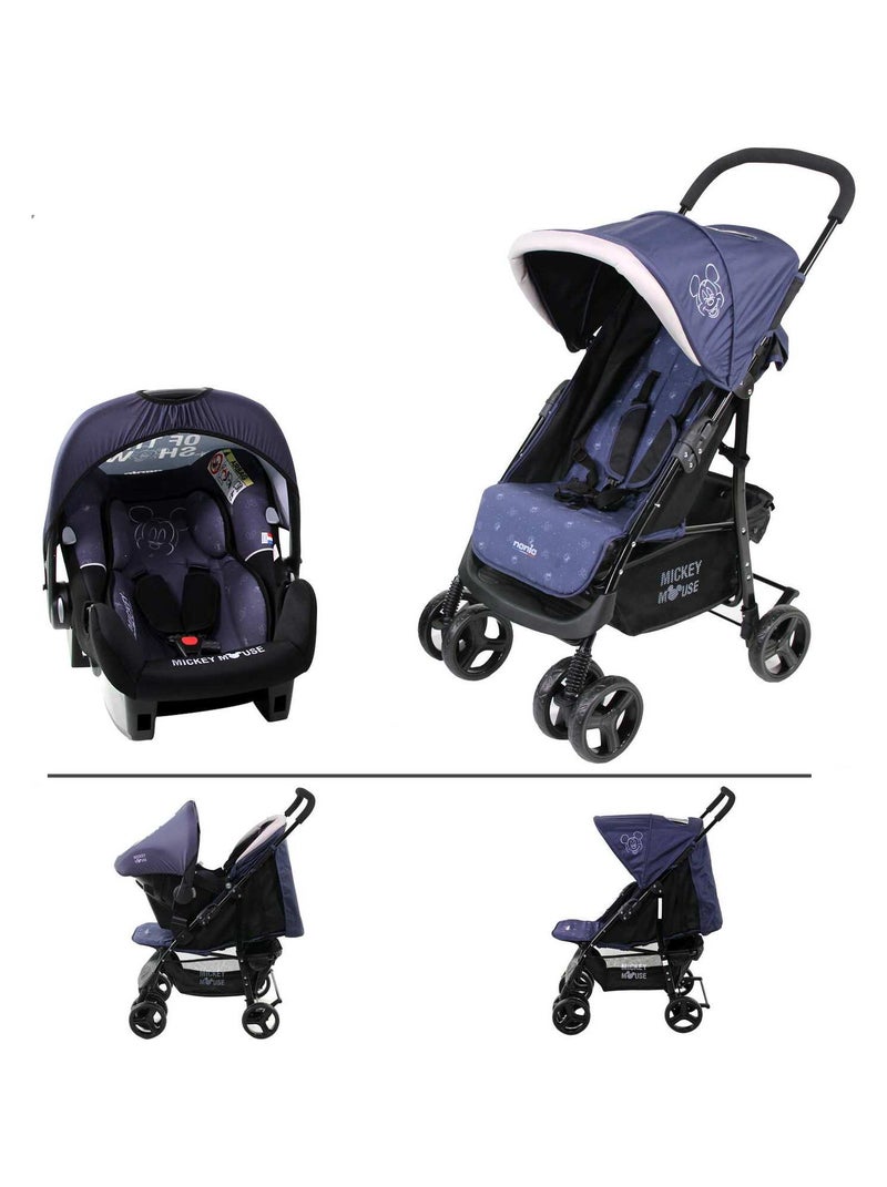 Poussette Combinée Texas De 6 À 36 Mois + Siège Auto Beone Grp 0+ (0-13kg) -mickey Noir - Kiabi