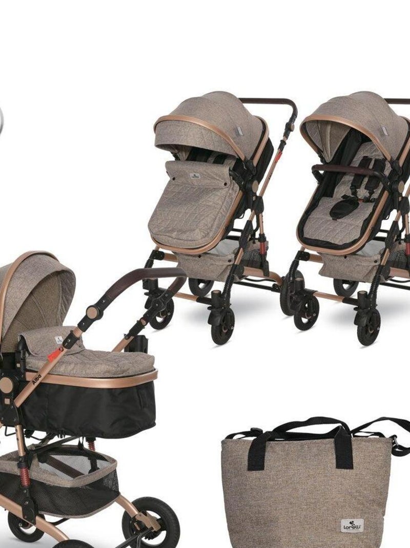 Poussette combinée transformable  2 en 1  Alba Lorelli - beige Beige - Kiabi