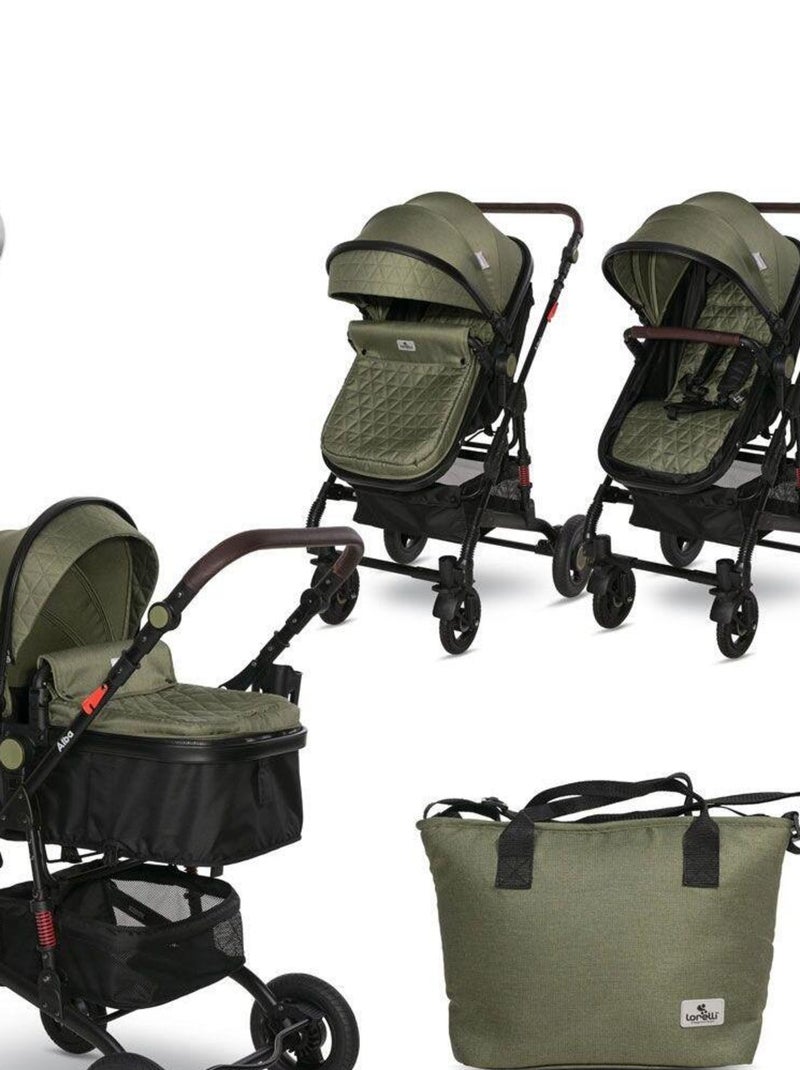 Poussette combinée transformable  2 en 1  Alba Lorelli - vert Vert - Kiabi