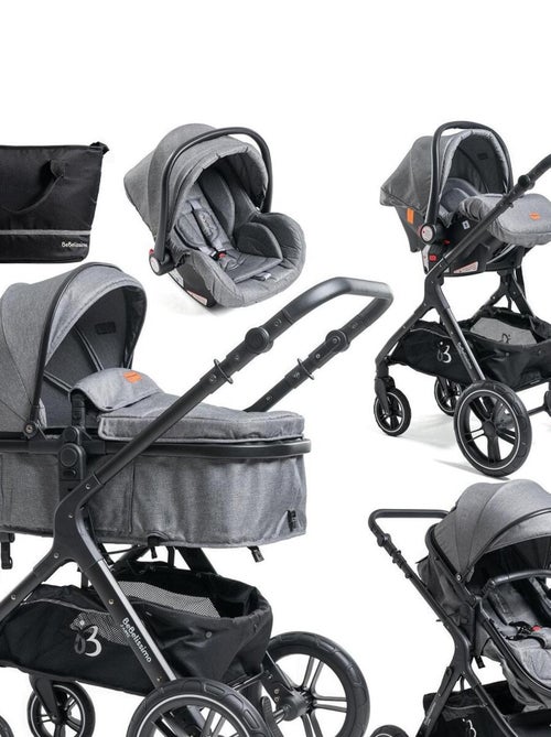 Poussette combinée trio 3 en 1 - siège auto 0m – nacelle –  jusqu’à 22kg  - gris - Premium - Kiabi