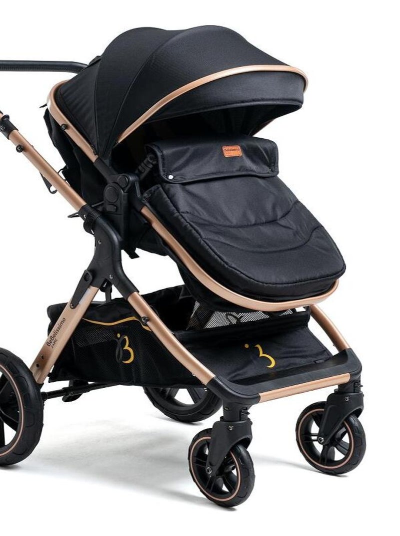 Poussette combinée trio 3 en 1 - siège auto 0m – nacelle –  jusqu’à 22kg  - noir - Premium Noir - Kiabi