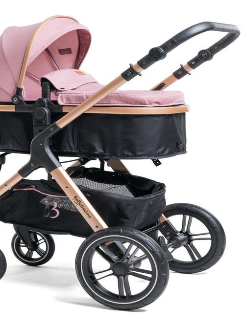Poussette combinée trio 3 en 1 - siège auto 0m – nacelle –  jusqu’à 22kg  - rose - Premium - Kiabi