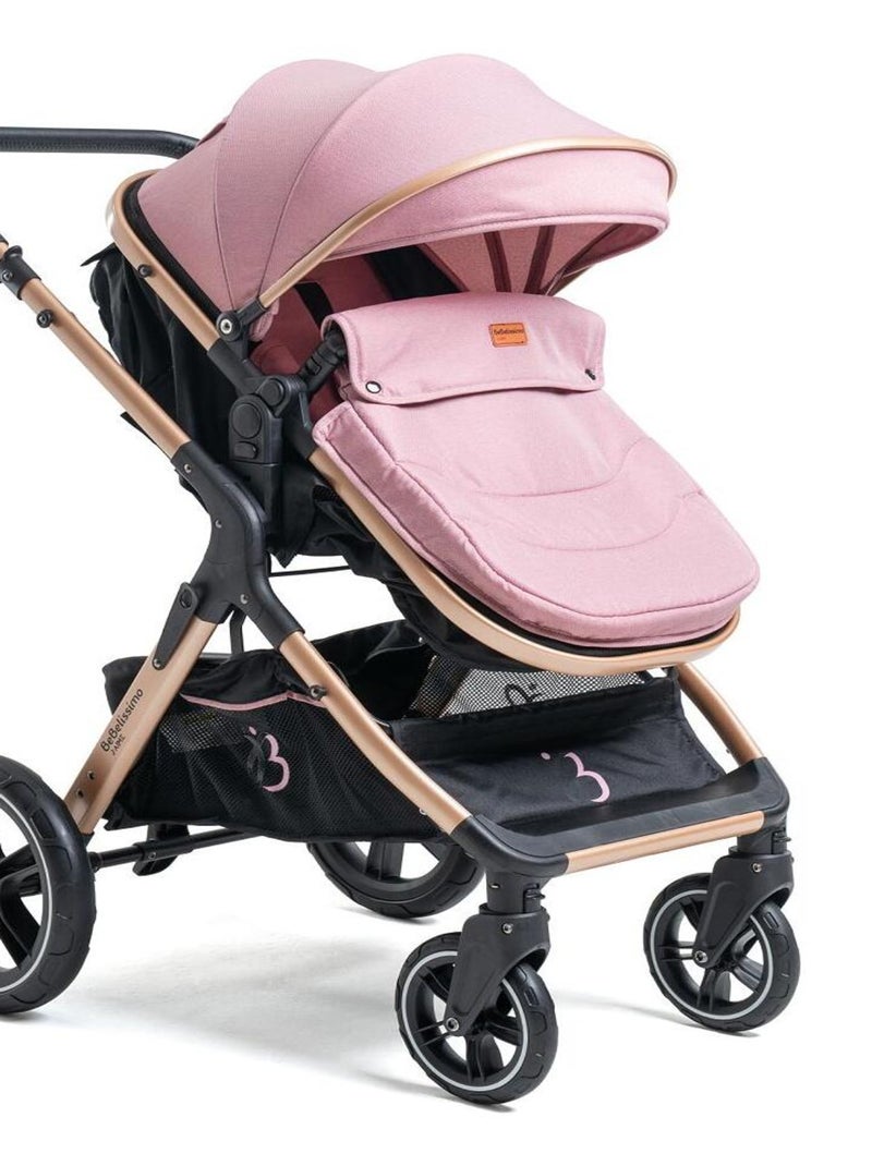 Poussette combinée trio 3 en 1 - siège auto 0m – nacelle –  jusqu’à 22kg  - rose - Premium Rose - Kiabi