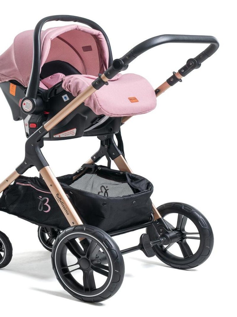 Poussette combinée trio 3 en 1 - siège auto 0m – nacelle –  jusqu’à 22kg  - rose - Premium Rose - Kiabi