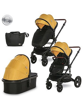 Poussette combinée trio 3 en 1 avec siège auto 0m+  Boston  Lorelli 0-22kg - jaune