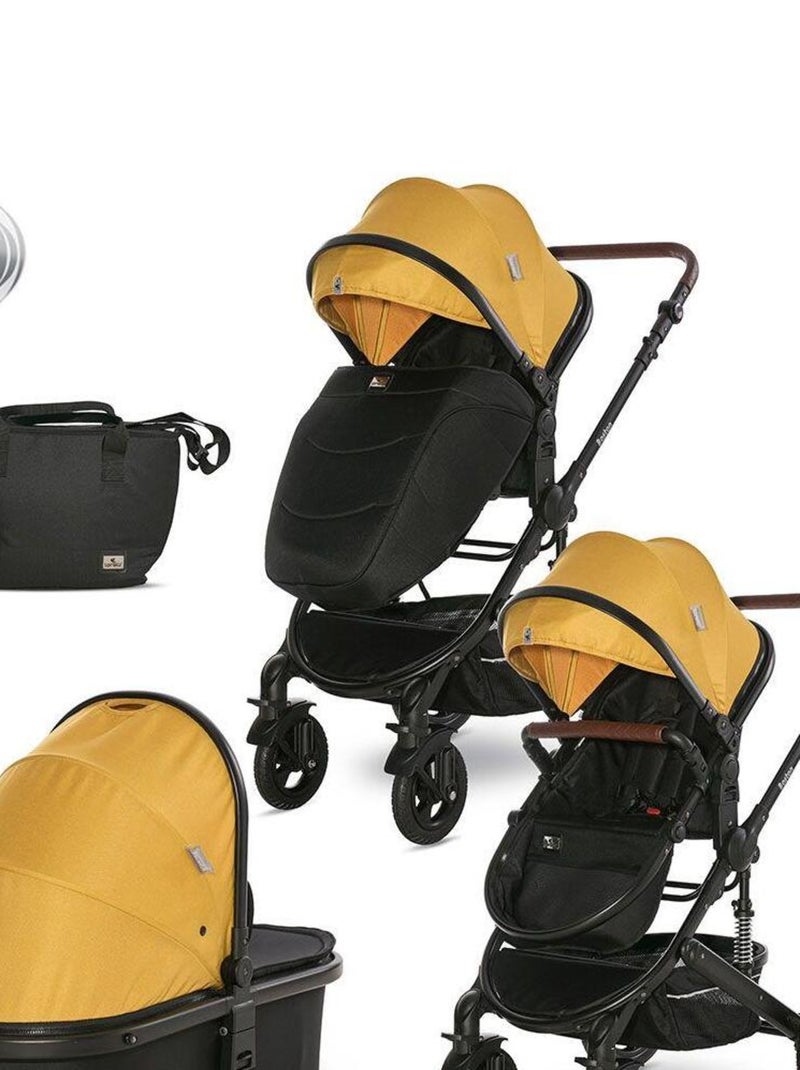 Poussette combinée trio 3 en 1 avec siège auto 0m+  Boston  Lorelli 0-22kg - jaune Jaune - Kiabi