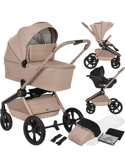 Poussette combinée trio 3 en 1 LIONELO Freya - Siège auto 0+ - Nacelle - Habillage pluie - Kiabi Poussette combinée trio 3 en 1 LIONELO Freya - Siège auto 0+ - Nacelle - Habillage pluie - Kiabi
