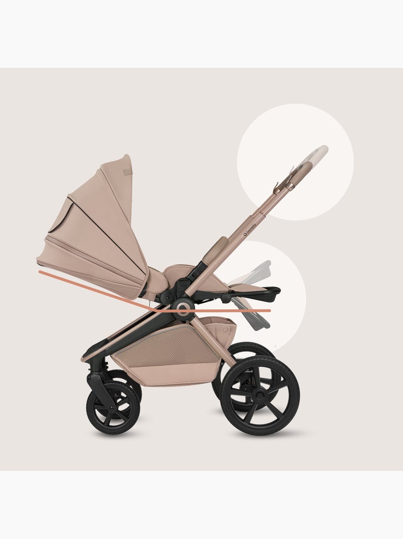 Poussette combinée trio 3 en 1 LIONELO Freya - Siège auto 0+ - Nacelle - Habillage pluie Beige - Kiabi
