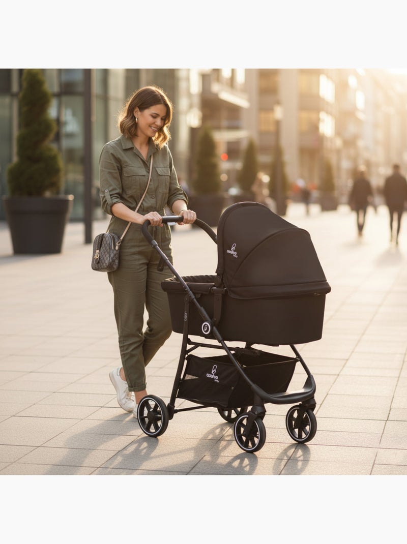 Poussette combinée trio 3 en 1 Oslo 2 Asalvo Noir - Kiabi