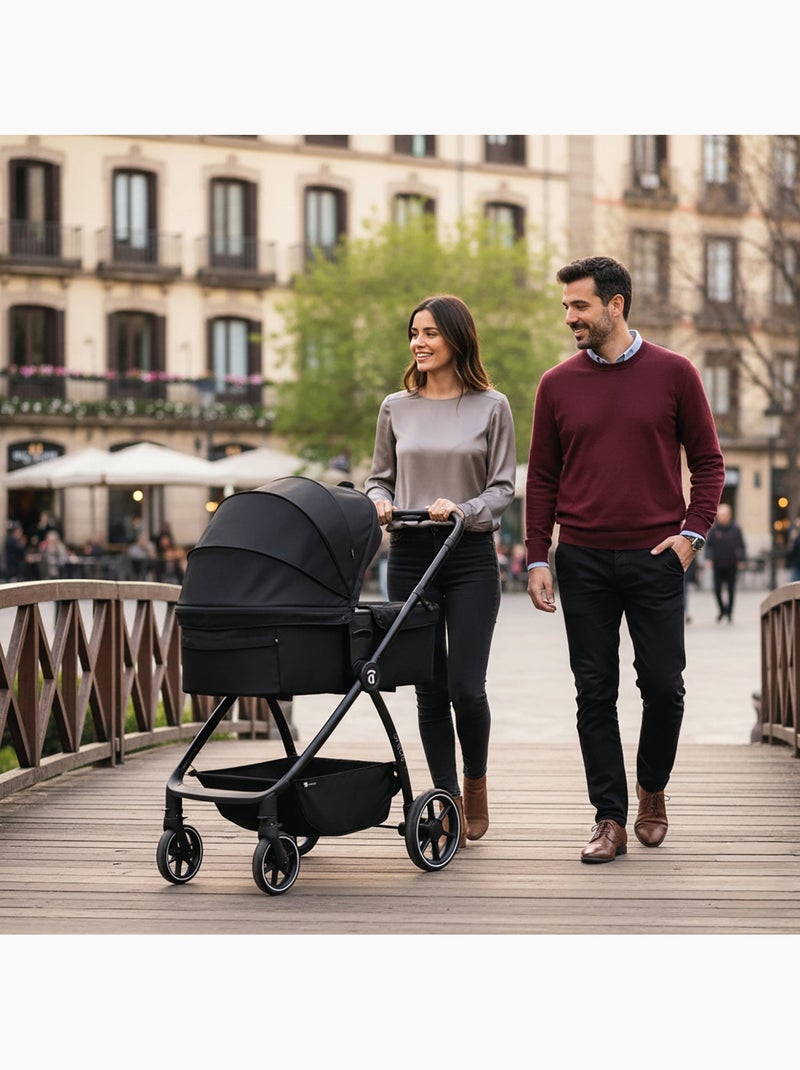 Poussette combinée trio 3 en 1 Rodas Asalvo Noir - Kiabi