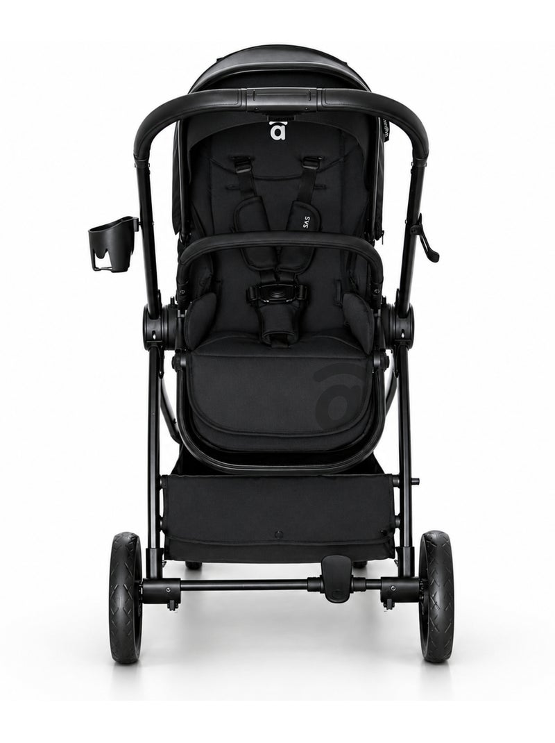 Poussette combinée trio 3 en 1 Rodas Asalvo Noir - Kiabi