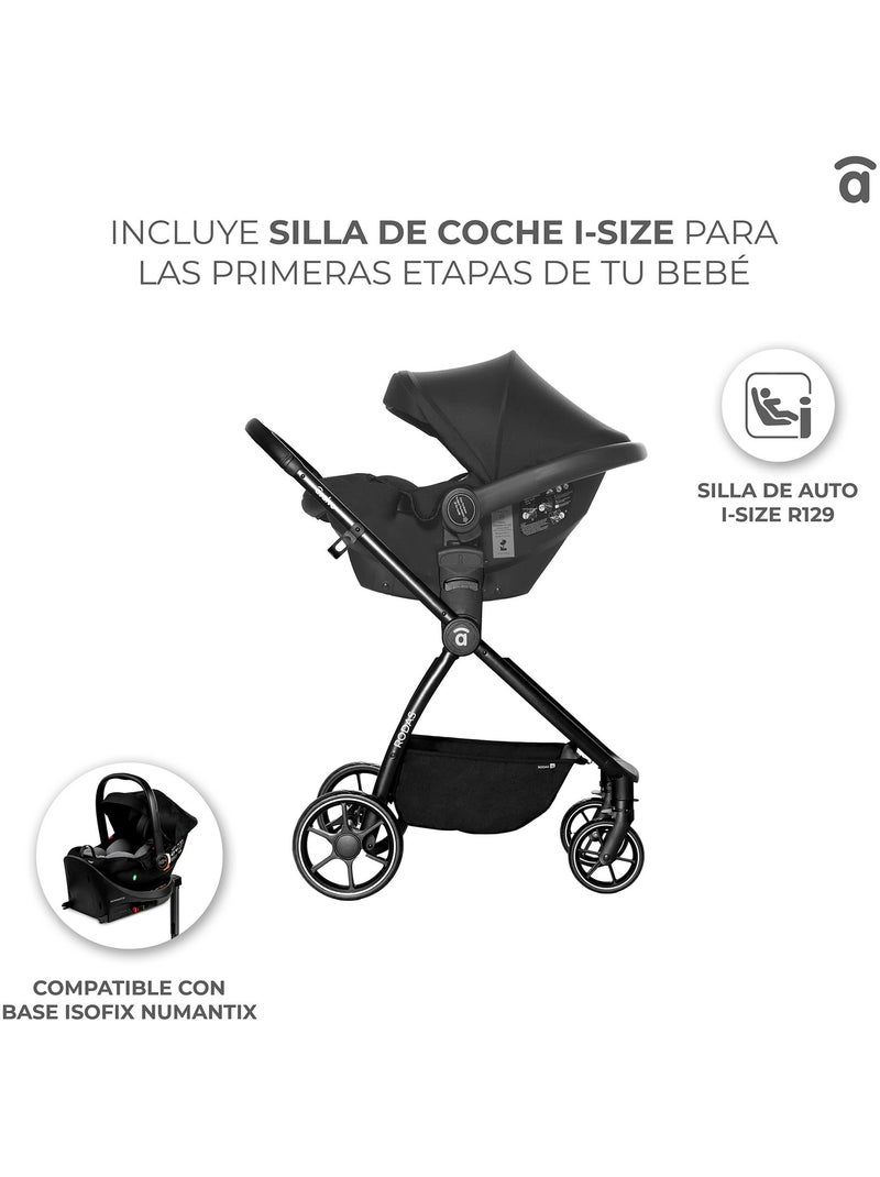 Poussette combinée trio 3 en 1 Rodas Asalvo Noir - Kiabi