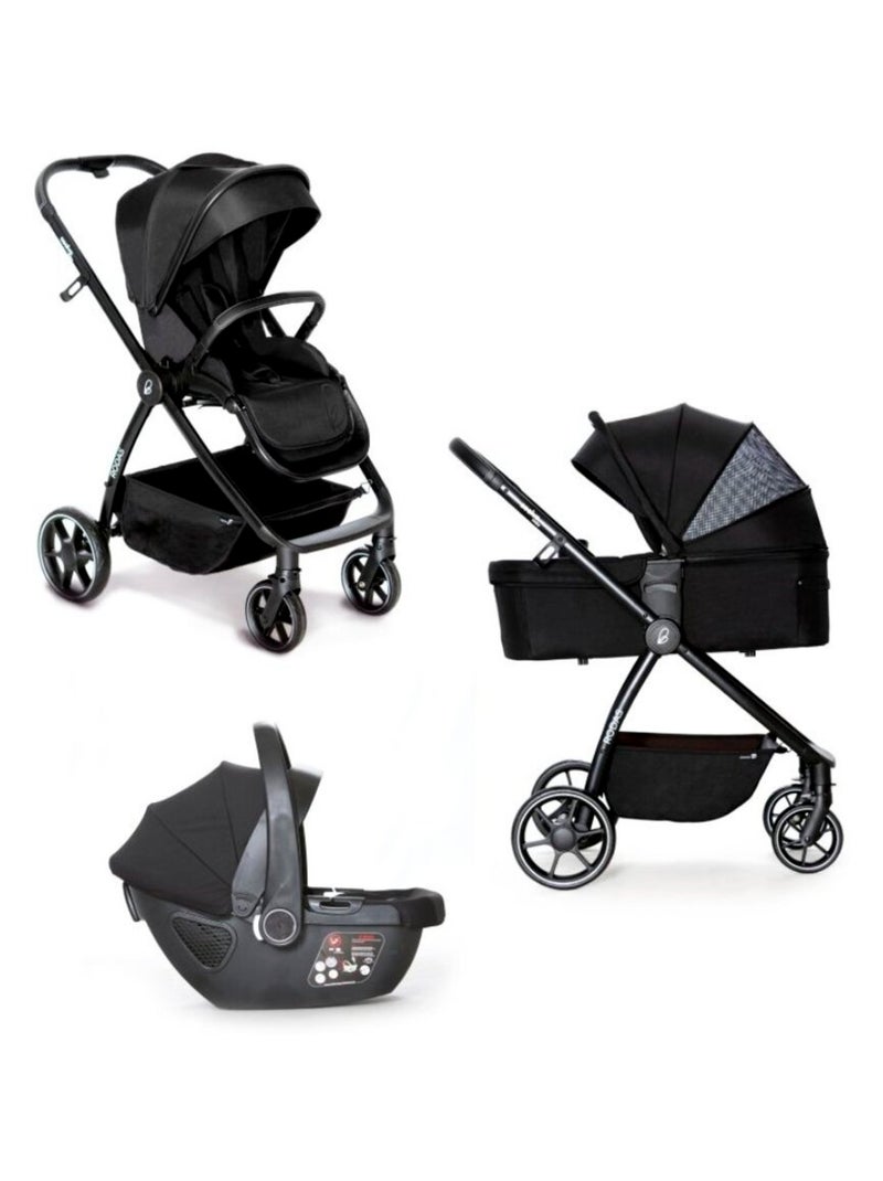 Poussette combinée trio 3 en 1 siège auto 0+ IRIS – nacelle - Rodas Noir - Kiabi