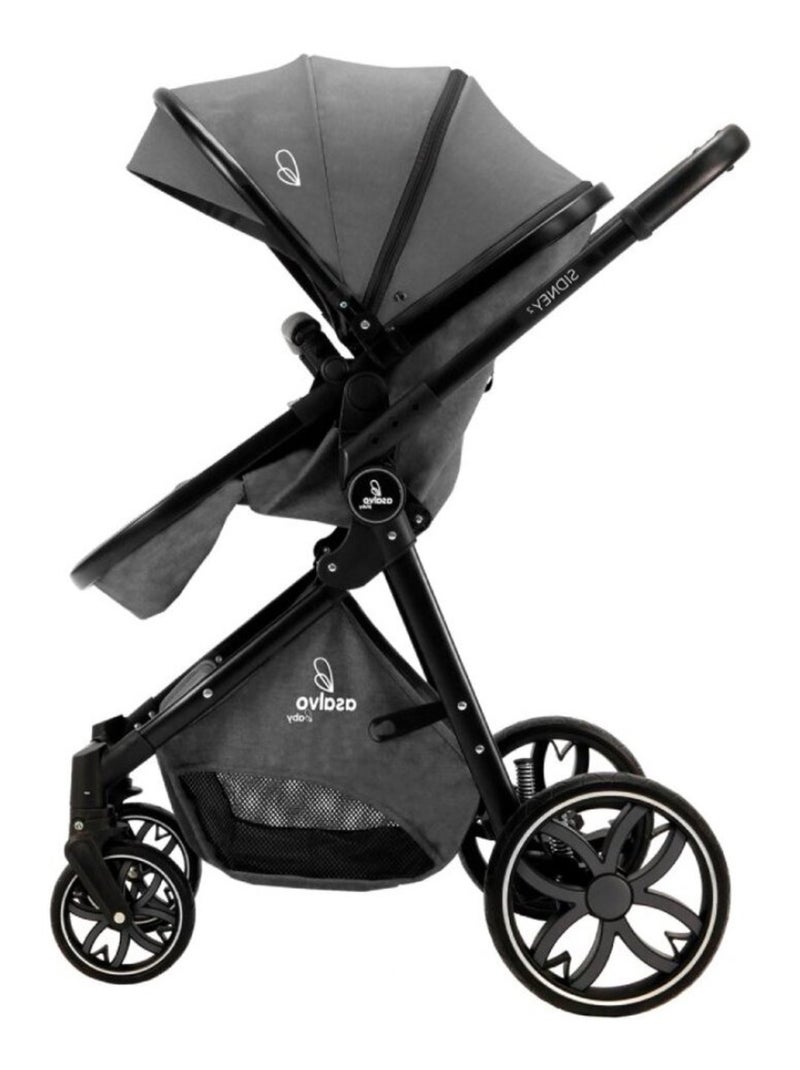 Poussette combinée trio Sidney 2 Noir Gris - Kiabi