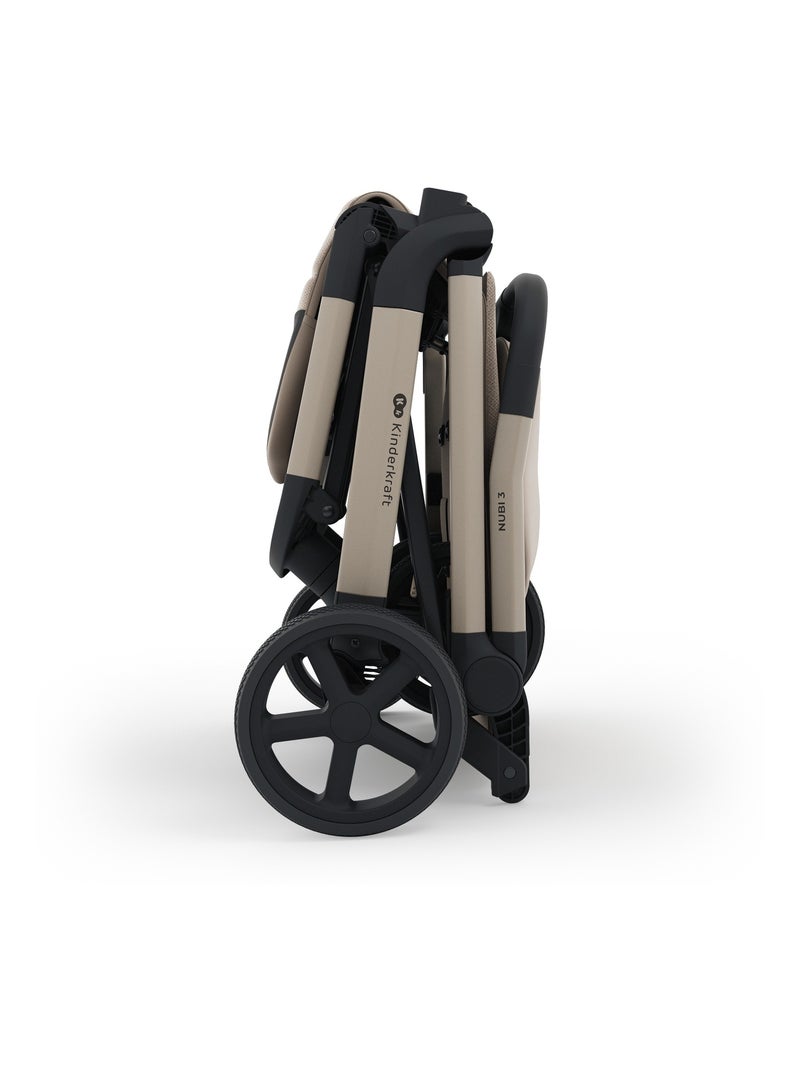 Poussette compacte autofolding avec grandes roues et suspension Beige - Kiabi