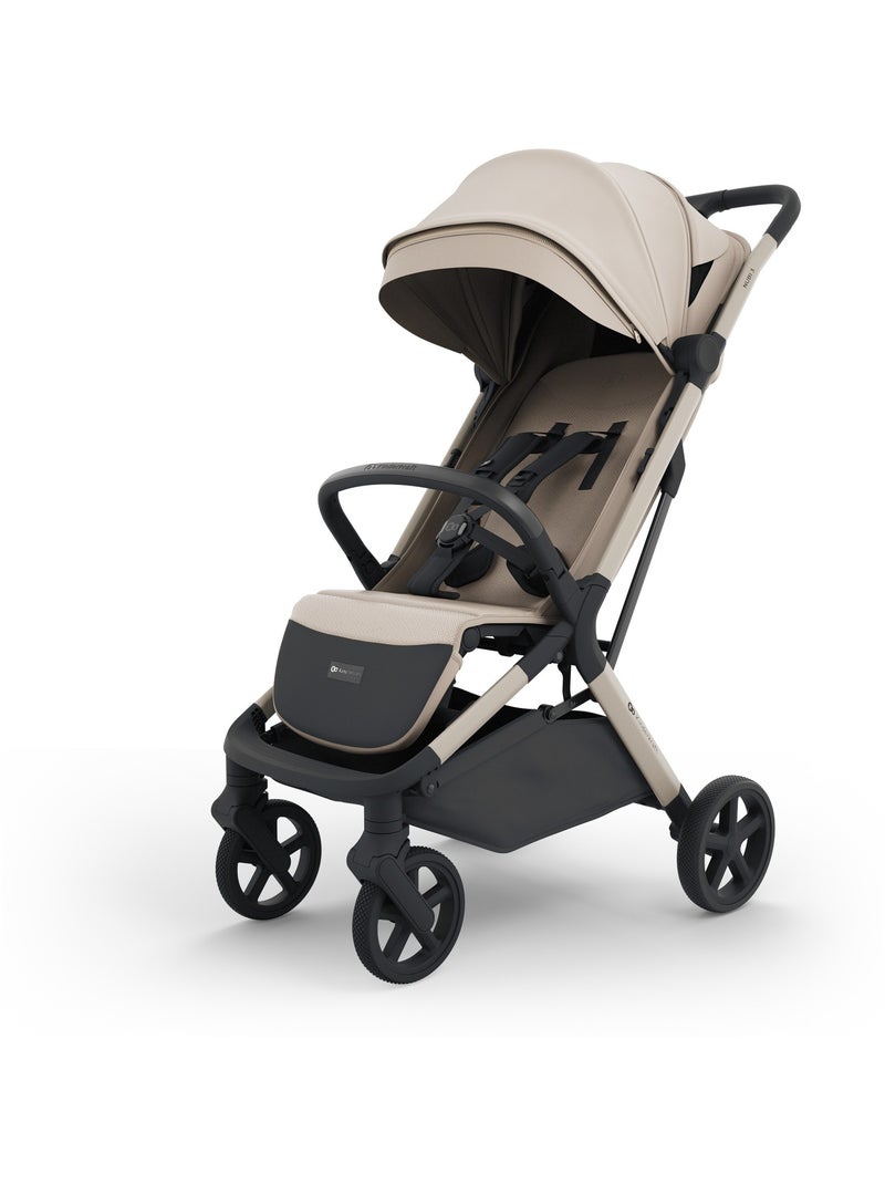 Poussette compacte autofolding avec grandes roues et suspension Beige - Kiabi