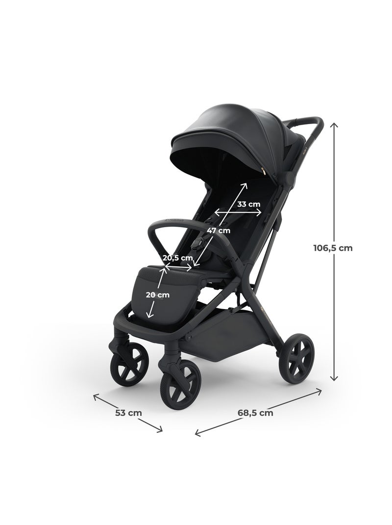 Poussette compacte autofolding avec grandes roues et suspension Noir - Kiabi