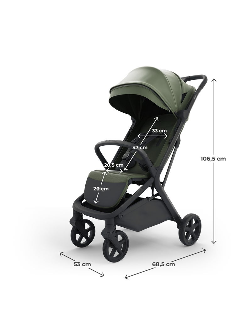 Poussette compacte autofolding avec grandes roues et suspension Vert - Kiabi